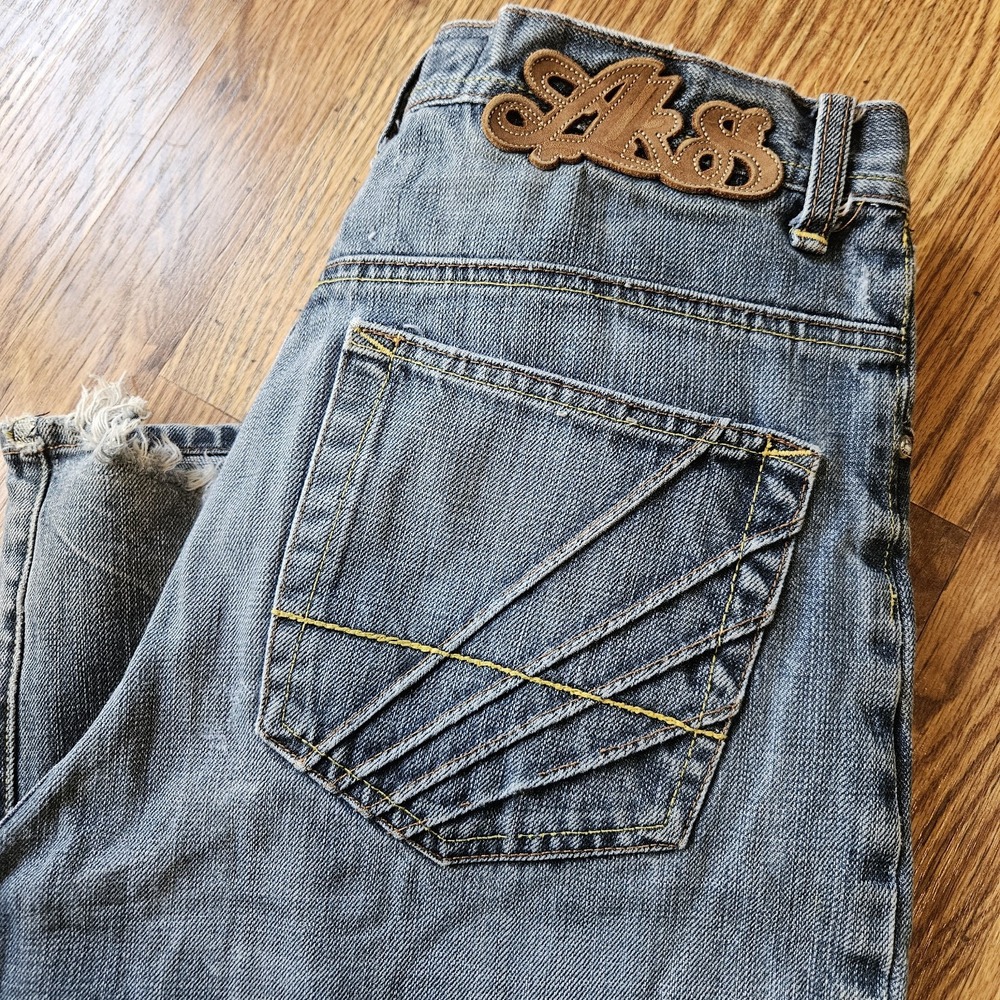 Y2K‎ Akademiks Medium Wash Baggy Embroidered Grunge Jeans Size 32 x 30 - Picture 15 of 16